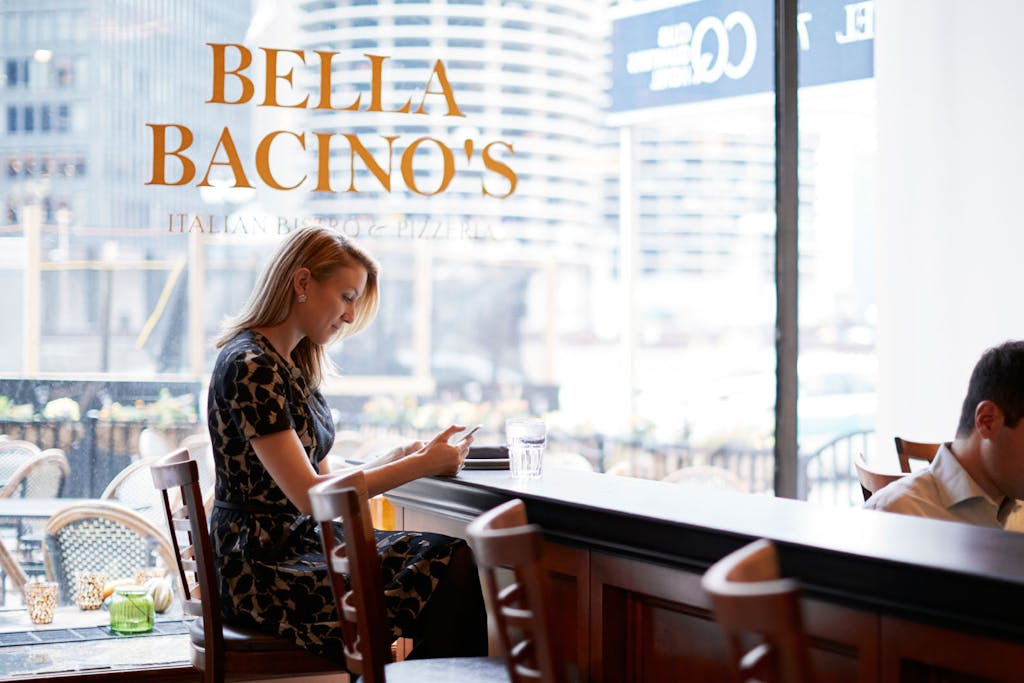 Bella Bacino's Restaurant at Club Quarters Hotel, Wacker at Michigan, Chicago