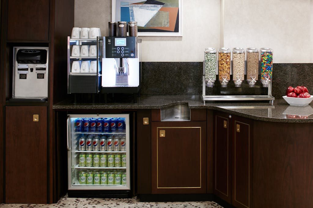 Complimentary Refreshments in the Club Living Room at Club Quarters Hotel in Washington DC
