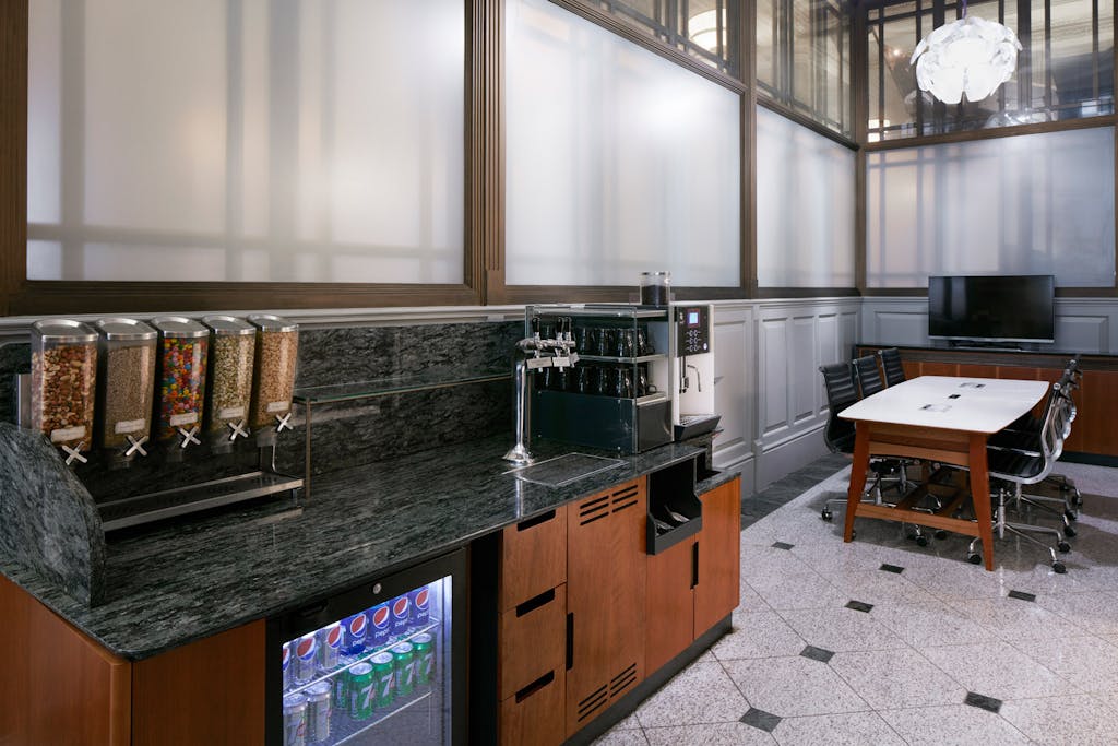 Complimentary Refreshments in the Club Lounge at Club Quarters Hotel, Gracechurch