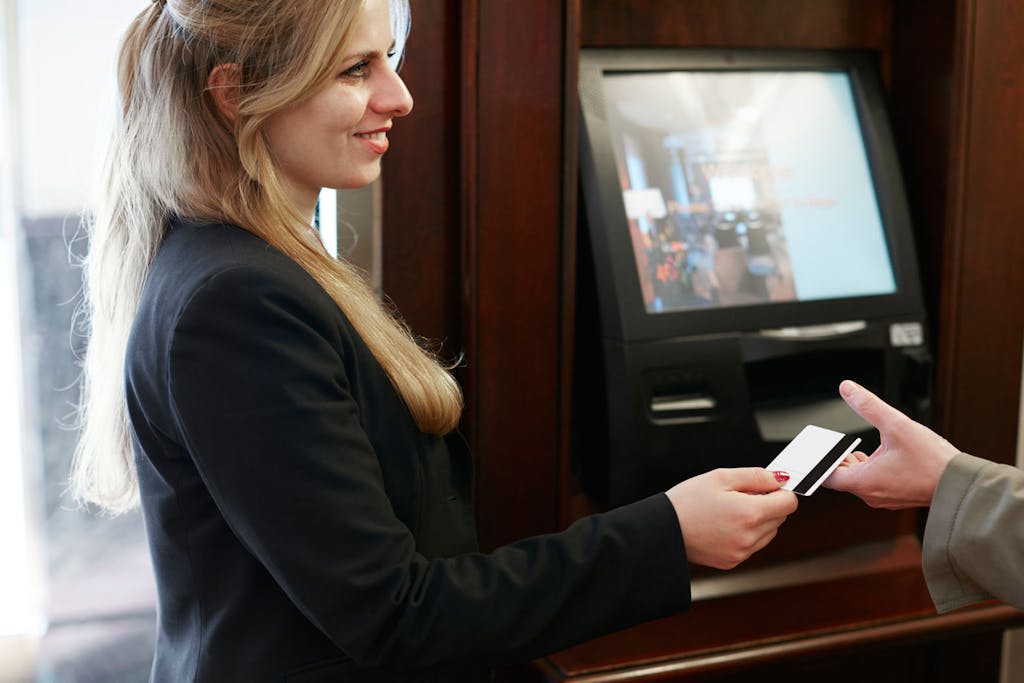 Member Service Desk and Check In Kiosk at Club Quarters Hotel in Washington DC