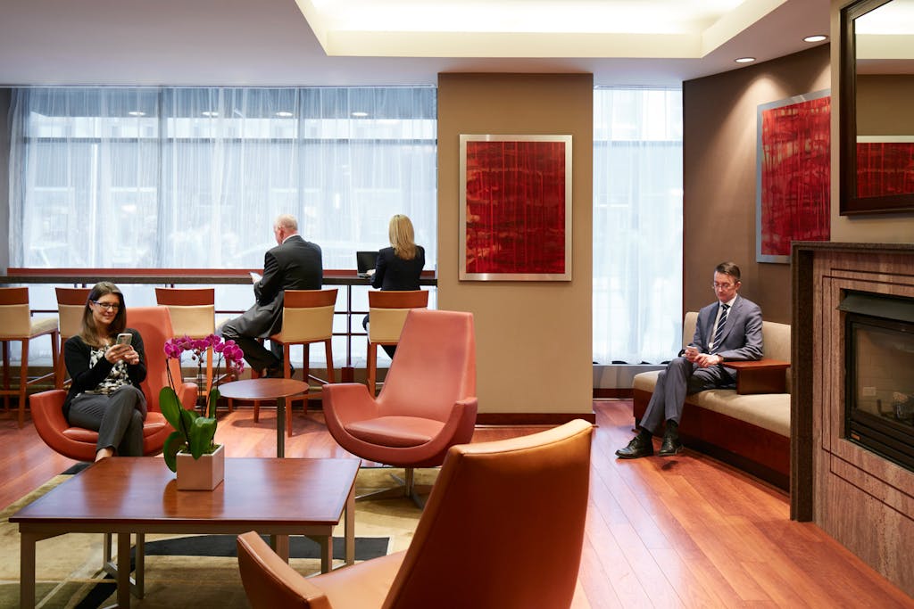 Public Lounge at Club Quarters Hotel, Central Loop, Chicago