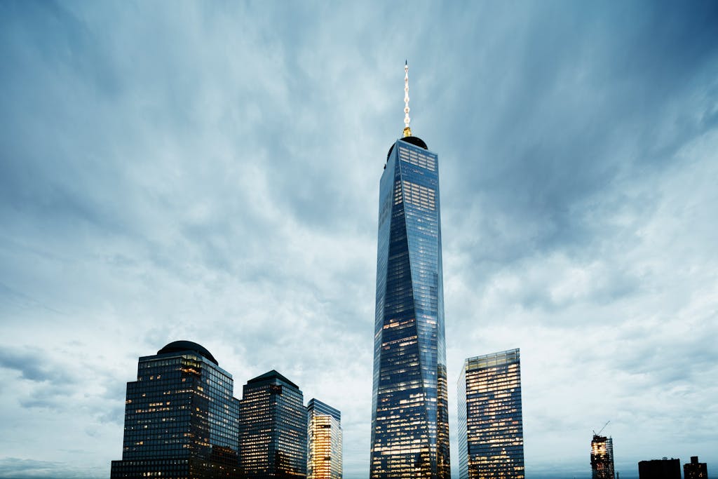 Nighttime view from the terrace at Club Quarters Hotel, World Trade Center