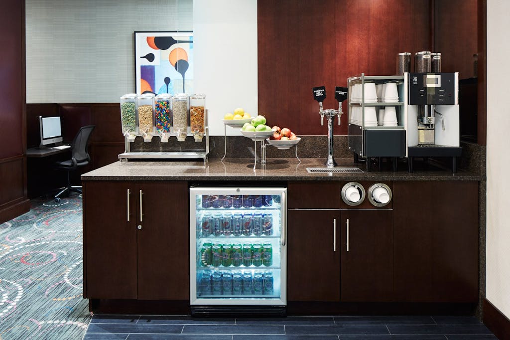 Refreshments in the Club Living Room at Club Quarters Hotel, Wall Street