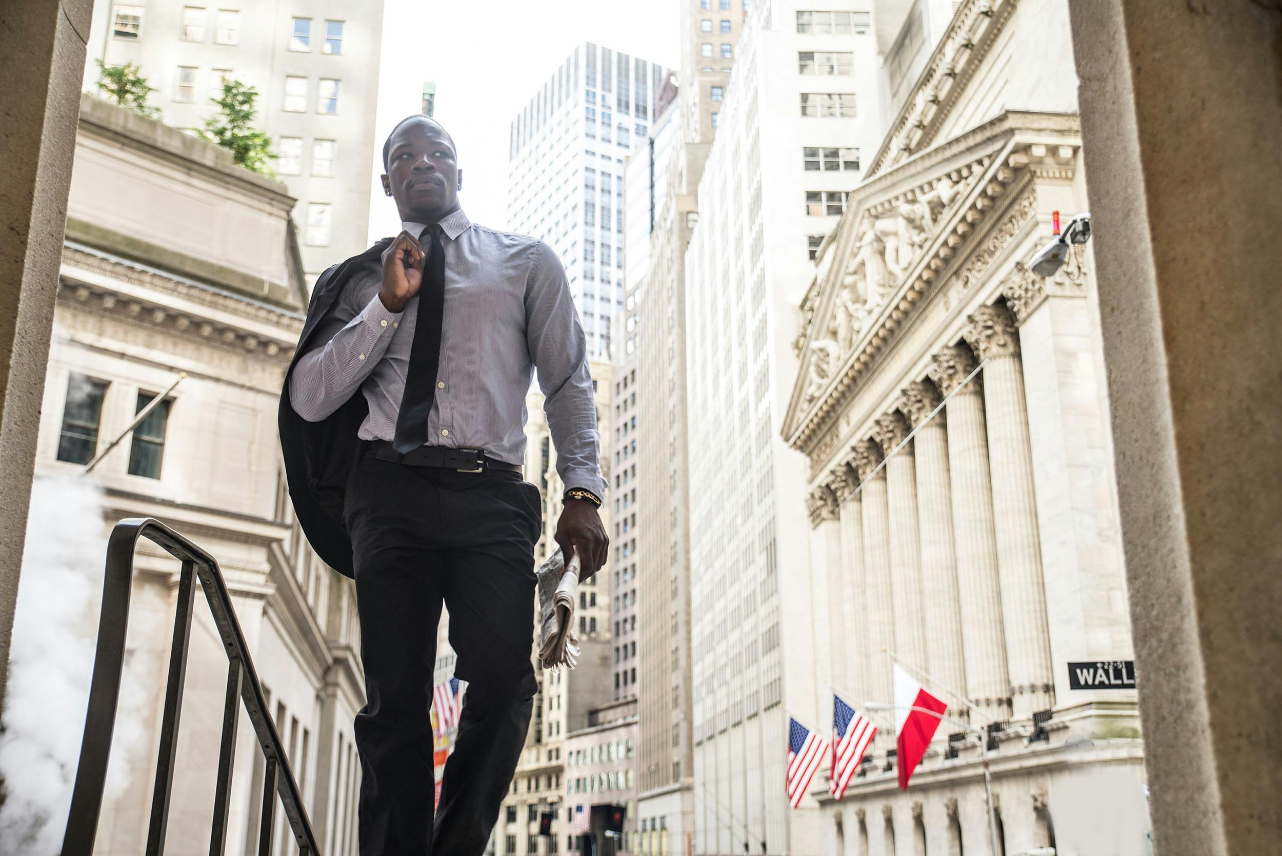 Businessman on Wall Street - Lower Manhattan - New York City