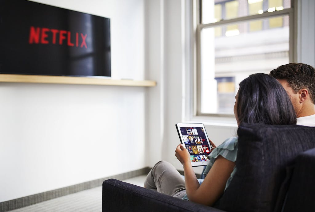 Netflix on the in-room TV at Club Quarters Hotel, Wall Street