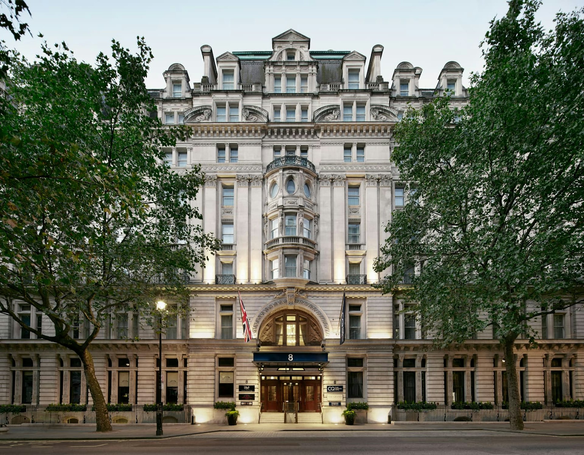 Exterior of CQ hotel, Trafalgar Square, London