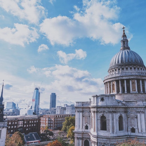 St Pauls Cathedral and city skyline in London