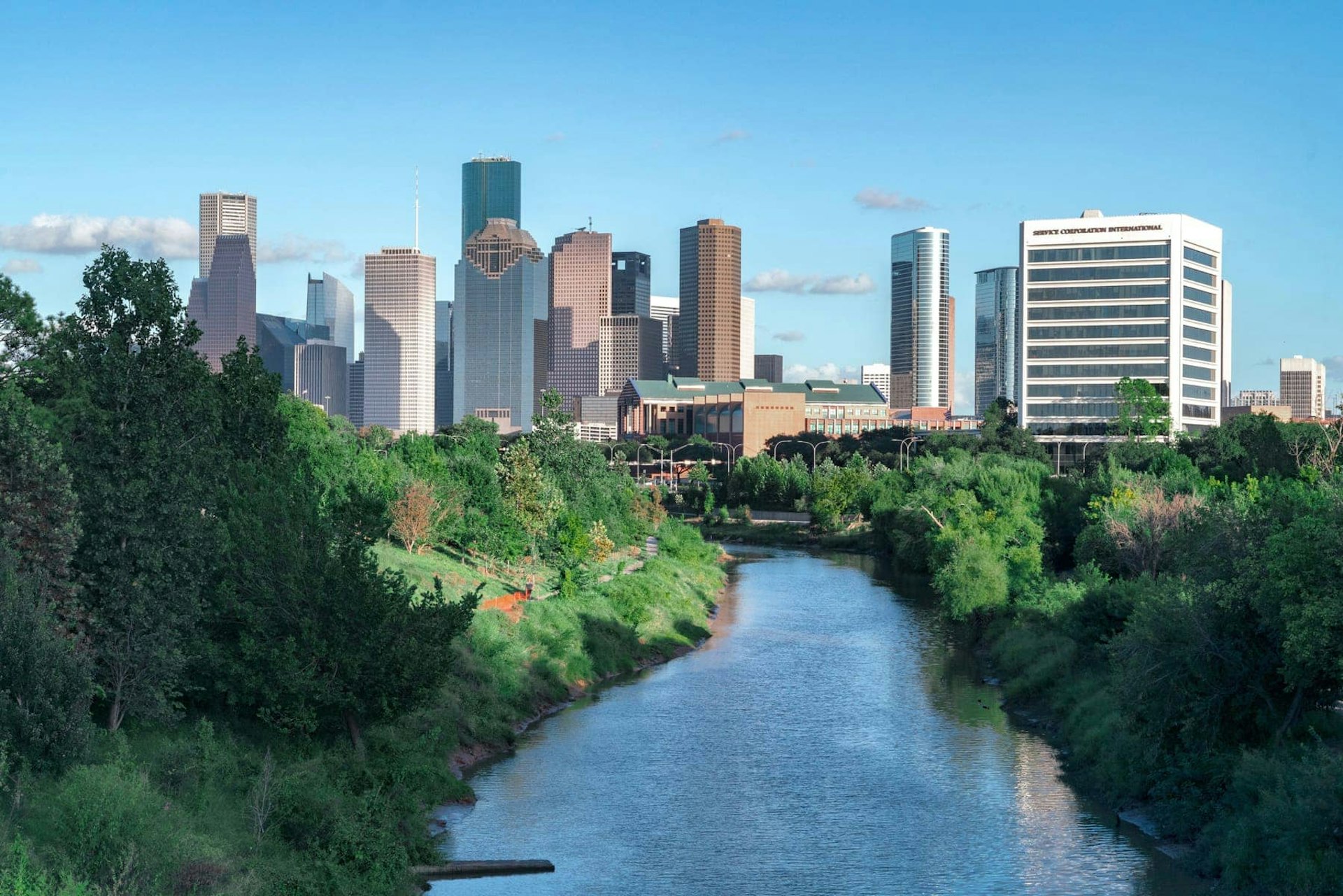 Houston Buffalo Bayou Park City view